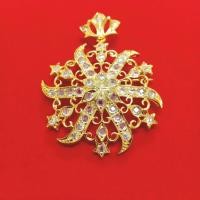 ราคา จี้อุบะเข็มกลัดแฟชั่นผู้หญิงกังหันเพชรซีก ชุบทองไมครอน (7640090817)