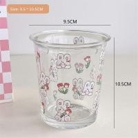 ราคา 320ml Cartoon Glass Water Cup Rabbit Pattern Glass Drinking Bottle Coffee Cold Extraction Cup Student Drinking Cup (20022903208)