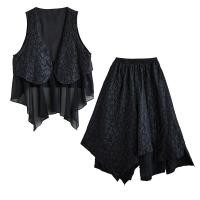 ราคา XITAO Sets Black Pants Sets Irregular Sleeveless Top Two Pieces Sets (20805325221)