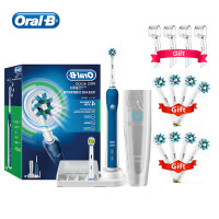 ราคา Oral B Pro4000 แปรงสีฟันไฟฟ้า 3D แปรงสีฟันไฟฟ้าอัลตร้าโซนิคสมาร์ทซีรีส์สำหรับผู้ใหญ่ที่มองเห็นได้มีกำลังไฟเซนเซอร์วัดความดัน4โหมดแปรงสีฟั (19723334567)