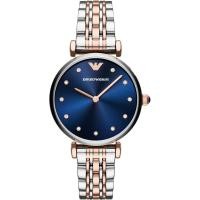 ราคา พร้อมสต็อก Original Women Ladies Emporio Armani Blue Dial Silver Steel Watch AR11091 AR11092 32mm (13546144740)