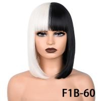 ราคา วิกผมบ็อบสั้นตรงสำหรับผู้หญิงวิกผมสังเคราะห์สีน้ำตาลถึงสีบลอนด์ผมปลอมธรรมชาติแบบไล่เฉดสีวิกผมหน้าม้าสีชมพู (21358535370)