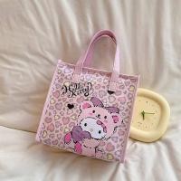 ราคา SWEWRY เสือดาวลายเสือดาว กระเป๋าโท้ทคิตตี้ แมวแมวแมว รูปหัวใจ กระเป๋าถือการ์ตูนหนัง PU น่ารักน่ารักๆ กระเป๋าใส่อาหารกลางวัน การเดินทางการเดินทาง (20291350212)
