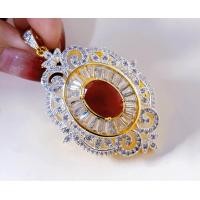 ราคา สร้อยคอชุบทอง 24K จี้ทองทับทิมระย้าโบราณแท้ฉลุลายตัวชายล่างเพชรอิสระ ด้านหลังสามารถปรับแขวนเป็นจี้ได้ หลากหลายสไตล์ให้เลือก (21313780196)