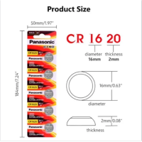 ราคา ของแท้ CR2032 ถ่านกระดุม Panasonic รุ่น CR2032 CR2025 CR2016 CR1632 CR1620 CR1616 CR1220 3V Lithium Battery พร้อมส่ง 1 Pack มี 5 pcs (21264467818)
