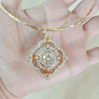 ราคา โชคเกอร์คอพร้อมจี้เพชร CZ ชุบ 2 กษัตริย์และทองคำขาว ซื้อแยกได้ (15169016762)