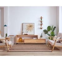 ราคา ชั้นวางทีวีไม้ยางพาราแท้ทั้งตัว 2 ชั้น ชั้นวางทีวีมินิมอล TV G2 1840 (21059038408)