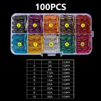 ราคา 100 50ชิ้นชุดฟิวส์รถยนต์ขนาดเล็กโปรไฟล์2 5 3 5 7 5 10 15 20 25 30 35A ฟิวส์พร้อมกล่องคลิป (21357801836)