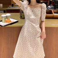 ราคา ชุดเดรสกระโปรงยาวปานกลาง ใส่ไปเที่ยวคาเฟ่สวยๆ สายหวานๅน่ารักต้องไมพลาด ชุดเดรสกระโปรงคอเหลี่ยมแขนตุ๊กตา ชุดเดรส (21300997980)