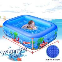 ราคา สระน้ำเป่าลม สระน้ําเด็ก 3 ชั้น 3เมตร PVC สระว่ายน้ำเด็ก สระน้ำขนาดใหญ่ Swimming Pool สระน้ำเป่าลมครอบครัว สระน้ำแบบพกพา สระน้ำครอบครัว สระเป่าลม สระน้ำ 305 ซม มีหลายขนาดให้เลือก ยาวพิเศษ ฟรีปั๊มไฟฟ้า