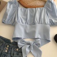 ราคา เสื้อครอปแฟชั่นสายฝอ ผูกโบว์ข้างหลัง มินิครอปสีสันสดใส เสื้อครอปเเฟชั่น เสื้อครอปสั้นลำลอง (21308233411)