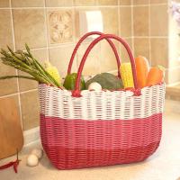 ราคา ตะกร้าช้อปปิ้งสานแฮนด์เมดตะกร้าใส่ผักสำหรับอาบน้ำตะกร้าใส่ของสำหรับสัตว์เลี้ยงตะกร้าใส่ของสำหรับอาบน้ำตะกร้าใส่ของในห้องน้ำตะกร้าพลาสติกแบบหิ้ว (20694877006)