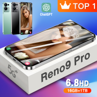 ราคา ใหม่ โทรศัพท์สมา Reno9 Pro 5G 6 8นิ้ว โทรศัพท์มือถือ รองรับ2ซิม Smartphone 4G 5G แรม16GB รอม512GB แบตอึด 6800mAh โทรศัพท์ถูกๆ Android12 0 Mobile phone โทรศัพท์สำห รับเล่นเกม โทรสับราคาถูก A96 มือถือ (