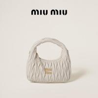 ราคา การจัดส่งจุดตรง ใหม่ของแท้ miu miu women bag Wander Matelasse มิว มิว กระเป๋า Sheepskin Hobo กระเป๋าถือ (21266852378)