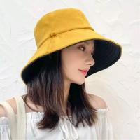 ราคา หมวกกันแดด หมวกปีกกว้าง หมวก บั กเก็ต ใส่ได้ 2 ด้าน มีเชือกรัดใต้คาง (21399291857)