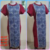 ราคา เดรสใยกันชง แต่งผ้าเขียนเทียนลายก้นหอย อก 42 นิ้ว (21401069706)