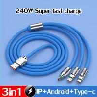 ราคา Taokinall 240W สายชาร์จเร็ว 3 in 1 ชาร์จเร็ว 6A หัวหมุน 180องศา สายชาร์จ 3 หัวUSB to type c Micro นำไปใช้กับ iPhone oppo xiaomi สายชาร์จ สายชาร์จเร็วแท้ สายชาร์จ fast charging charge cable 1 2M (21351