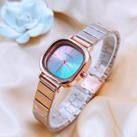 ราคา GoGoGy นาฬิกาข้อมือผู้หญิง เรียบหรูดูแพง หน้าปัดสีเหลี่ยมเรนโบว์ 25 มม สายเลทปรับได้ (21347178007)