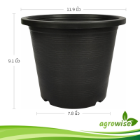 ราคา กระถางต้นไม้ ทรงกลม ขนาด 12 นิ้ว สีดำ (21399572195)