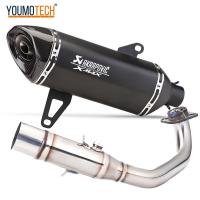 ราคา ท่อไอเสียรถจักรยานยนต์สำหรับ YAMAHA Xmax 300 Xmax 250 2017 2023 ปลายท่อกลางหน้าท่อไอเสียแบบสวมข้อศอกคอท่อเชื่อมสแตนเลสพร้อมเซ็นเซอร์ O2 X Max Xmax300 Xmax250 Xmax400 (21358577893)