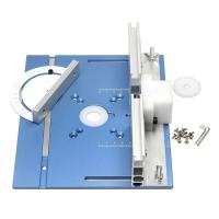ราคา 1Set Router Table Insert Plate Woodworking Trimmer Electric Wood Milling Flip Plate Woodworking Tool Aluminum Alloy with Miter Gauge for DIY Working Bench (19756921229)