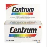 ราคา เซนทรัม Centrum ผลิตภัณฑ์เสริมอาหาร วิตามินและเกลือแร่รวม จำนวน 30 เม็ด และ 100 เม็ด (19902425282)