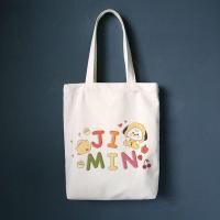 ราคา Totebag BTS kpop ผ้าใบเกาหลี jungkook Jimin taehyung (20576606591)