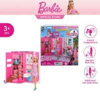 ราคา Barbie Getaway House Doll and Playset บาร์บี้ เพลย์เซตบ้านพักหลังเล็กพร้อมตุ๊กตา HRJ76 CH (21356603909)