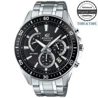 ราคา Time Time CASIO Edifice นาฬิกาข้อมือผู้ชาย สีดำ เงิน สายสแตนเลส รุ่น EFR 552D 1AVUDF ประกัน CMG (113666290)