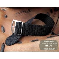 ราคา สายนาฬิกาแบบถักผ้าไนล่อน Perlon European Grade Black SS Sandblasted Buckle สีดำ หัวแบบขัดด้าน 22mm (371986934)