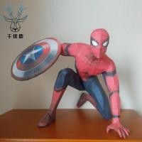 ราคา ของเล่นทำจากสไปเดอร์แมนฮีโร่สไปเดอร์แมนกวางกระดาษพันกระดาษของตั้งโชว์บนโต๊ะโมเดลกระดาษสามมิติ DIY ทำด้วยมือ (13124896569)