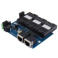 ราคา PCB Media Converter Fiber 2 FO SC Port 4 LAN Rj45 Optical Optical 6 SC 2 RJ45 Transceiver Ethernet Switch 4 Port with Adapter (21074206154)