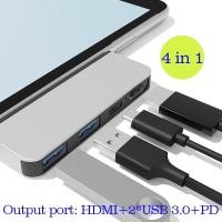 ราคา สำหรับ Microsoft อุปกรณ์เสริมสำหรับ PC Surface Pro ฮับ Usb แท่นวางมือถือ Hd Dual Type C Hub Thunderbolt 4 Dock HDMI Surface Pro 8 9 X Meimiao (20208409991)