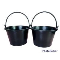 ราคา ถังพลาสติกสีดำมีหูหิ้วถังน้ำถังเอนกประสงค์ขนาด25 5 16 5cm (15561450087)