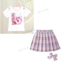 ราคา Sanrio Melody Kuromi Sweet Girl T shirt และ JK Dress กระโปรงลายสก๊อต 2 ชิ้นพร้อมโบว์ฟรีชุดนักเรียนคอสเพลย์ปาร์ตี้ เสื้อยืด ชุดกระโปรงสั้น (20360875095)