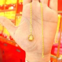 ราคา สร้อยคอเงินชุบทอง ลายดิสโก้ จี้พระจิ๋วยอดนิยม เลี่ยมทองแท้ กรอบทอง 90 มีใบรับประกัน (15754508137)