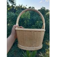 ราคา ตระกร้าหวาย งานถักหวายเทียม โครงสร้างทำจากหวาย 100 มีความแข็งแรงทนทาน (21221484997)