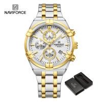 ราคา NAVIFORCE นาฬิกาควอทซ์สำหรับผู้ชายโครโนกราฟของแท้2023นาฬิกาแฟชั่นกันน้ำลำลองจอแสดงปฏิทินนาฬิกาข้อมือธุรกิจเรืองแสงสแตนเลสสายเหล็ก (21035718475)