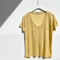 ราคา เสื้อยืด คอวี เสื้อผ้า สาวอวบ ผ้าสลาฟ ใส่สบาย V5 (21267292101)