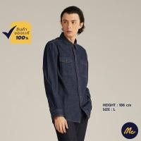 ราคา Mc Jeans เสื้อเชิ้ตยีนส์แขนยาว ผู้ชาย สียีนส์เข้ม MSLZ162 (17541389290)