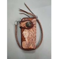 ราคา กระเป๋าสตางค์หนังแท้ตอกลายวินเทจ กระเป๋าสตางค์หนังแท้ผู้ชาย ใบยาว แบบพับ 4 ช่อง พร้อมส่ง Handmade M02 (21402459805)