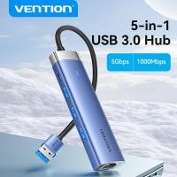 ราคา Vention 5ใน1 USB 3 0ฮับ USB USB 3 0ถึง USB 3 0X3 RJ45 Type C HUB 5Gbps พอร์ต4หลายอะแดปเตอร์ OTG 1000Mbps ความเร็วสูงกิกะบิตฮับพอร์ตอิเทอร์เน็ตบิต (21126934267)