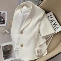 ราคา Off white short sleeved small suit jacket for womens 2023 summer new internet celebrity commuting small stature short suit (20533381650)