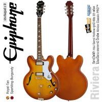 ราคา Epiphone Riviera กีตาร์ไฟฟ้า ทรง Semi Hollow ยุคปี 60s 22 เฟรต ไม้เมเปิ้ล มะฮอกกานี ปิ๊กอัพ Epiphone PRO Mini Humbucker ประกันศูนย์ 1 ปี (10875207300)