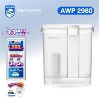ราคา Philips water AWP2980WH เหยือกกรองน้ำ กรองน้ําดื่ม เหยือกกรองน้ำดื่ม เหยือกกดกรองน้ำ กระบอกกรองน้ํา แบบชาร์จ รับประกัน 2 ปี (10205618979)