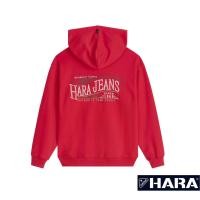 ราคา ส่งฟรี Hara ฮาร่า ของแท้ เสื้อกันหนาวฮู้ดดี้ ซิปหน้า สีแดง สกรีนลายด้านหลัง Cotton 100 ผ้ายืดใส่สบาย รุ่น J 9911351 (18197644398)