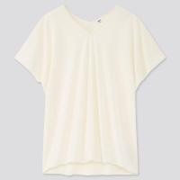 ราคา UNIQLO เสื้อเบลาส์ แขนสั้น รุ่น CREPE SHORT TUNIC เสื้อผู้หญิง (19160518241)