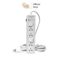 ราคา มีประกัน Anitech แอนิเทค ปลั๊กไฟ มาตรฐาน มอก 4 ช่อง 2 สวิตช์ สายยาว 5 ม รุ่น H654 WH สีขาว (20901455814)