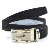 ราคา เข็มขัดหนังปลากระเบนแท้ สีดำ กว้าง1 5นิ้ว (21306357046)