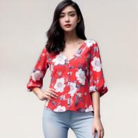 ราคา BRANCHÉ S L เสื้อฮาวาย แขนสั้น เสื้อเชิ้ต เสื้อเบลาส์ เสื้อคอปก เชิ้ต shirt Oversize สีแดง สีน้ำเงิน ลายดอกวินเทจ สงกรานต์ 2401014610101 (21444732663)